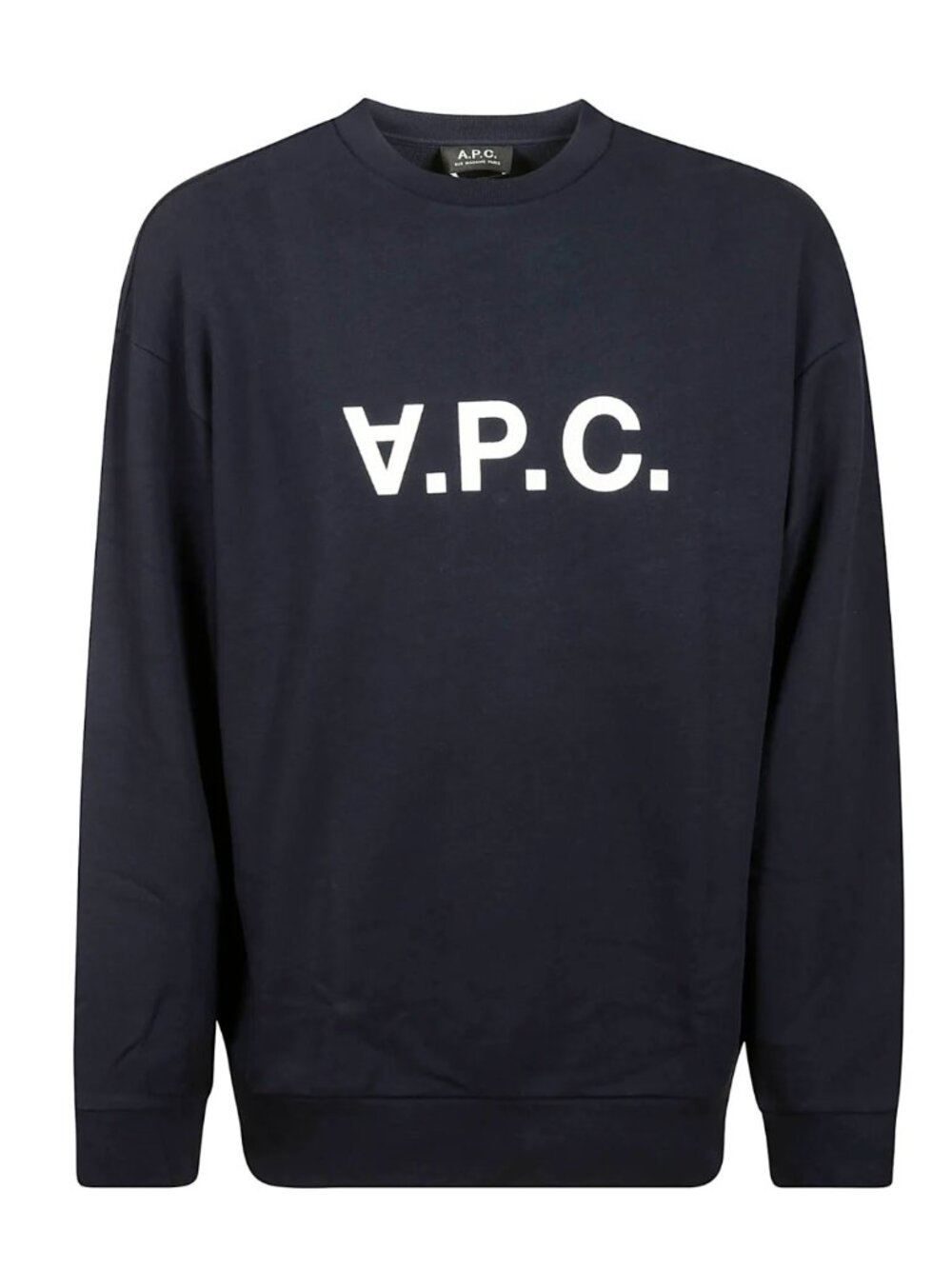 A.P.C. Logo Print Sweatshirt in Navy Size Small